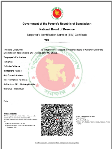 TIN Certificate Download BD in 2024
