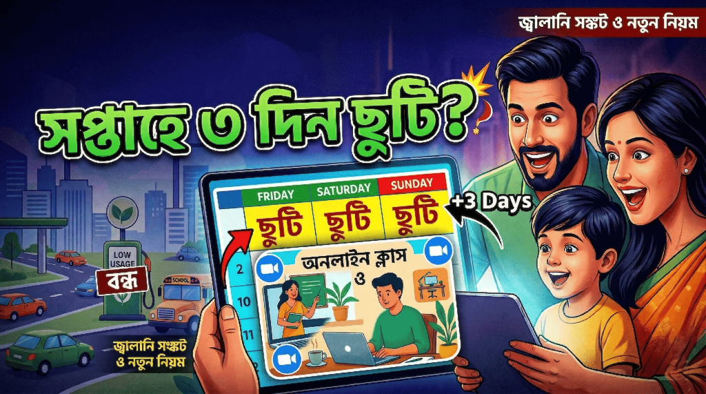 জ্বালানি সাশ্রয়ে সাপ্তাহিক ছুটি বাড়ছে