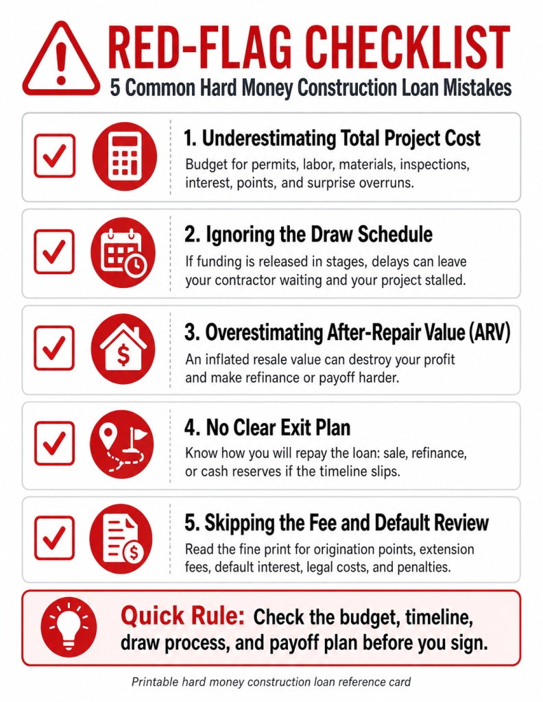 common mistakes to avoid with hard money construction loans
